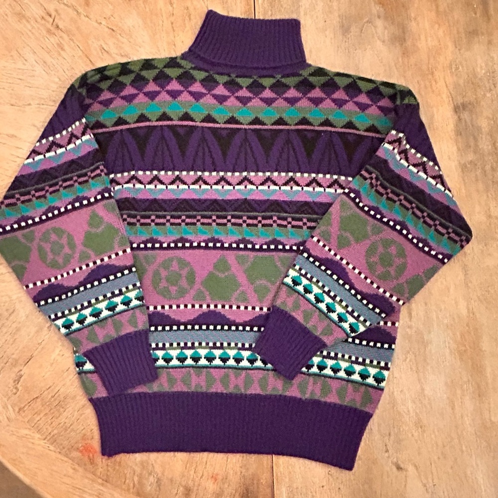 Vintage Segrets Sun Prints patterned turtleneck sweater - Picture 4 of 5